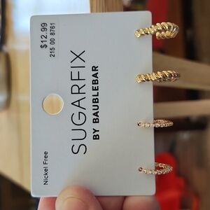 NWT Gold Toned Hoop Earrings Set by Sugarfix by Baublebar